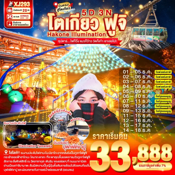 ทัวร์ ญี่ปุ่น ทัวร์ญี่ปุ่น โตเกียว ฮาโกเน่ จูฟิ ILlUMINATION 5วัน 3คืน