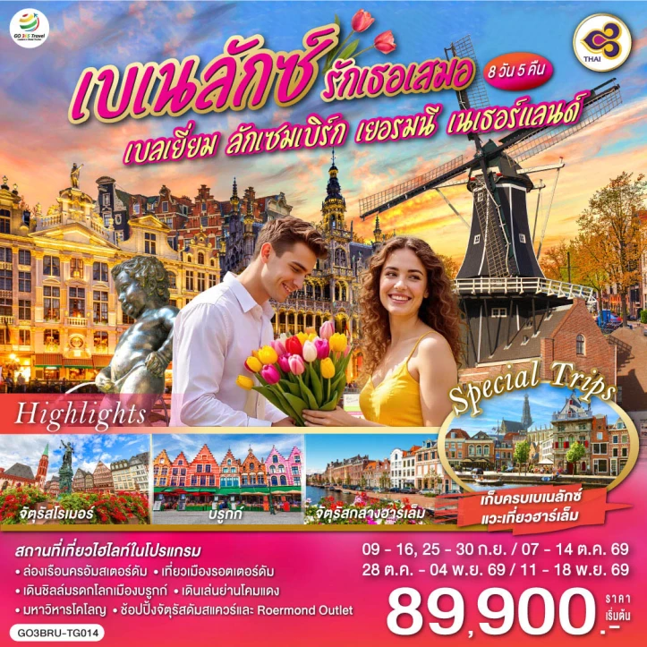 ทัวร์ ยุโรป ทัวร์ยุโรป เบเนลักซ์ เบลเยี่ยม ลักเซมเบิร์ก เยอรมนี เนเธอร์แลนด์ 8 วัน 5 คืน
