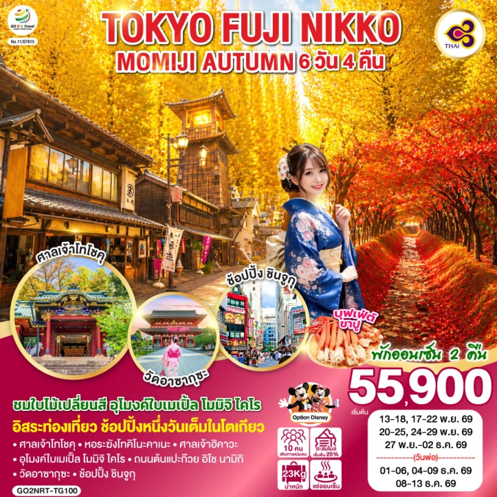 รูปแพ็กเกจทัวร์ ทัวร์ญี่ปุ่น TOKYO FUJI NIKKO MOMIJI AUTUMN 6วัน 4คืน