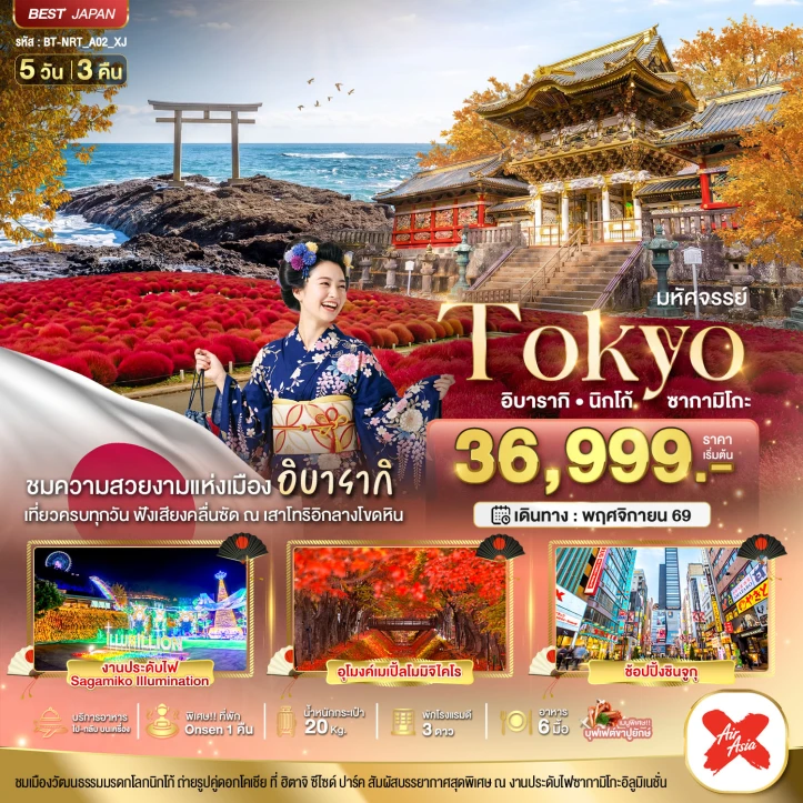 รูปแพ็กเกจทัวร์ ทัวร์ญี่ปุ่น TOKYO อิบารากิ นิกโก้ ซากามิโกะ 5วัน 3คืน
