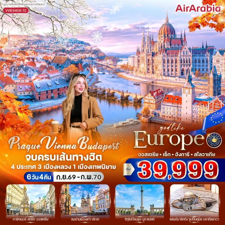 รูปแพ็กเกจทัวร์ ทัวร์ยุโรป ออสเตรีย เช็ก ฮังการี สโลวาเกีย Prague Vienna Budapest 6 วัน 4 คืน