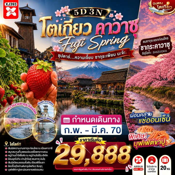 รูปแพ็กเกจทัวร์ ทัวร์ญี่ปุ่น TOKYO FUJI KAWAZU SPRING CHERRY BLOSSOM 5วัน 3คืน