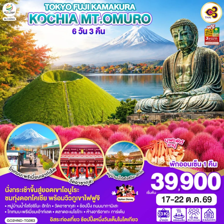 รูปแพ็กเกจทัวร์ ทัวร์ญี่ปุ่น TOKYO FUJI KOCHIA KAMAKURA OMURO 6วัน 3คืน