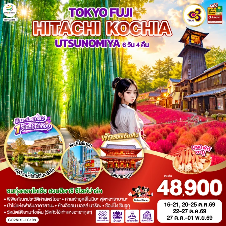 รูปแพ็กเกจทัวร์ ทัวร์ญี่ปุ่น TOKYO FUJI UTSUNOMIYA HITACHI KOCHIA 6วัน 4คืน